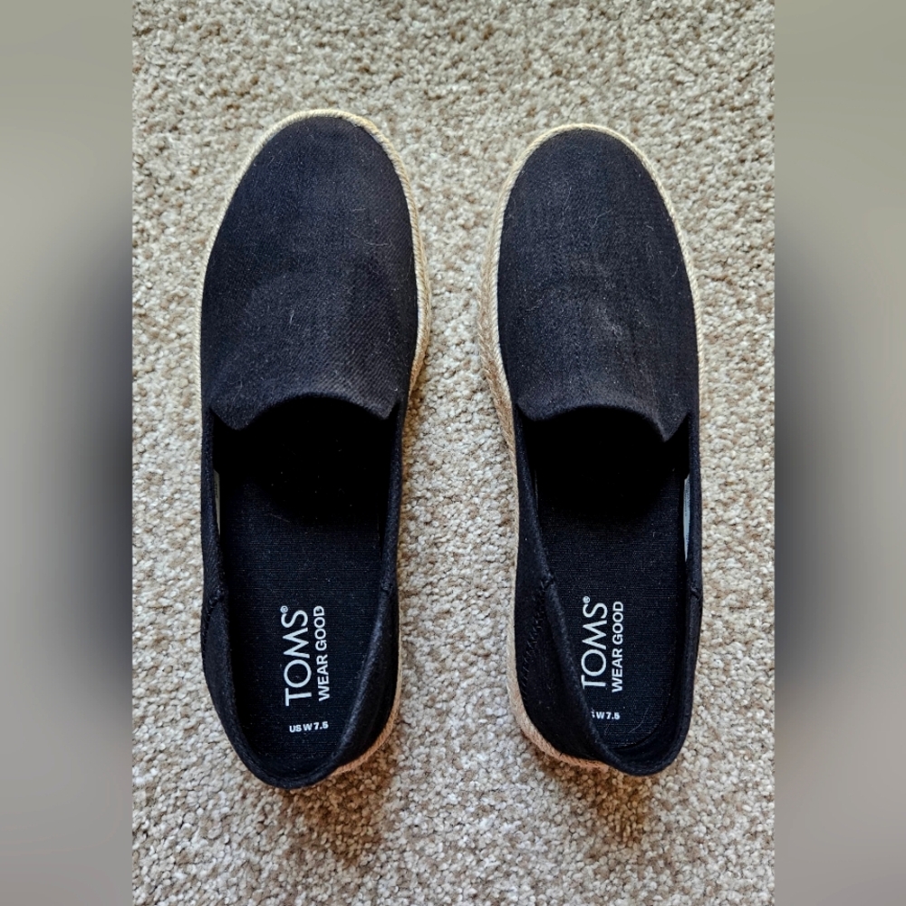 TOMS Carolina Platform Espadrille Sneaker, Size 7.5